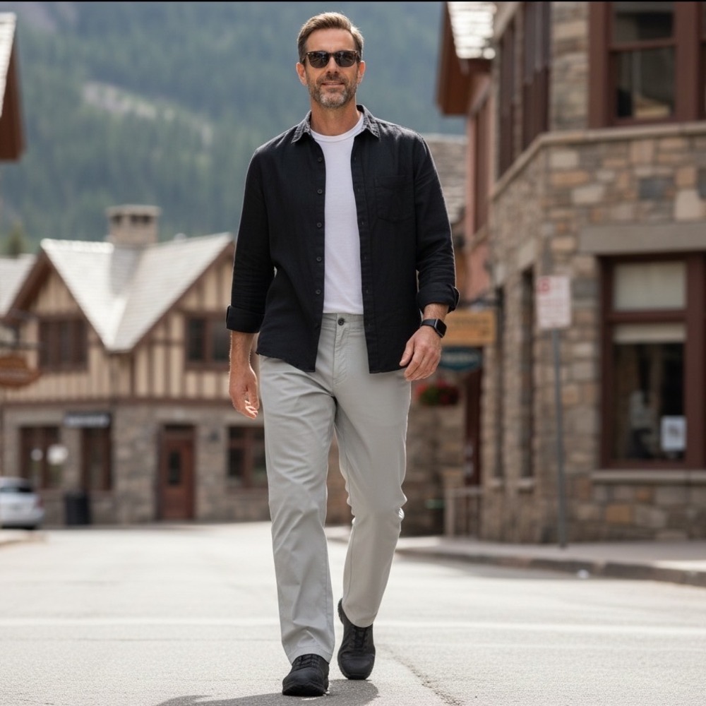 The Territory Ahead Mens Khaki Chino Pants 36x32 Tan Cotton Straight Leg 130162